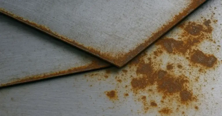 Rust forming on stainless steel metal surface